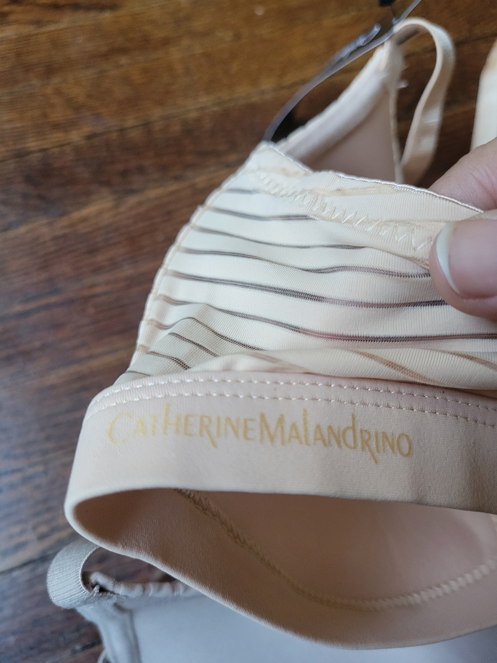 Catherine Maladrino 2 Piece Stripped Bra Set Sz 38C Wire Free Nwt - Picture 11 of 16